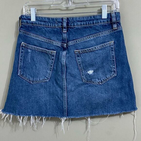 Free People Blue Distressed Denim Skirt - Picture 4 of 7
